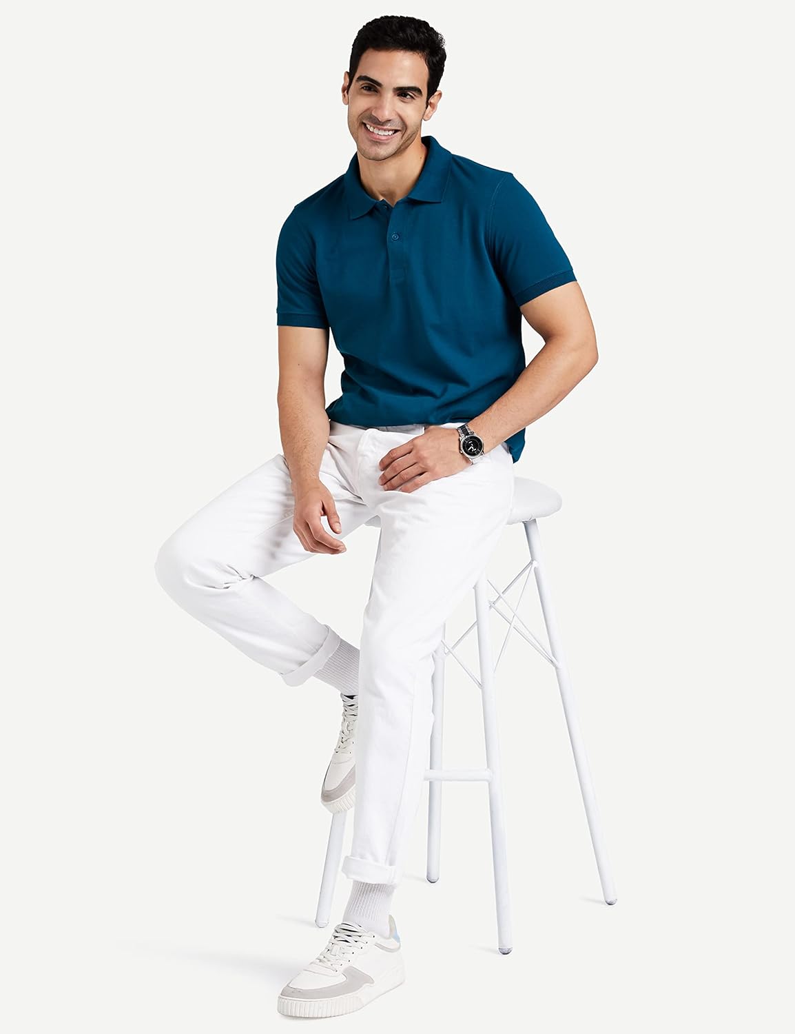 Symbol Men's Cotton Rich Solid Polo Tshirt | Collar Tshirts | - Image 3